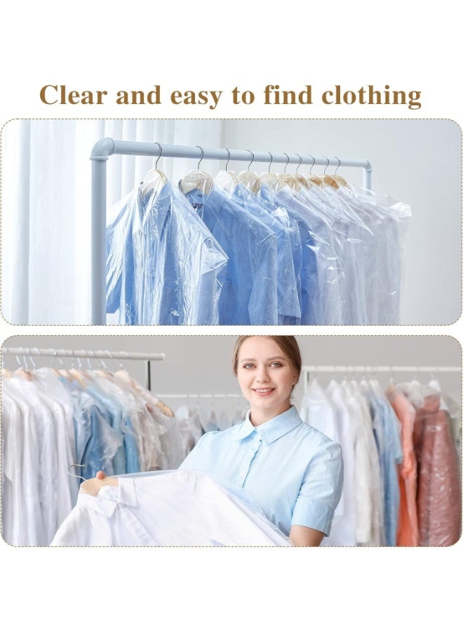 SRLIWHITE 20 Pack Clear Plastic Garment Bags for Hanging Clothes, Long Waterproof Dry Cleaning Covers for Suits, Coats, Jackets, and Dresses - Image 5